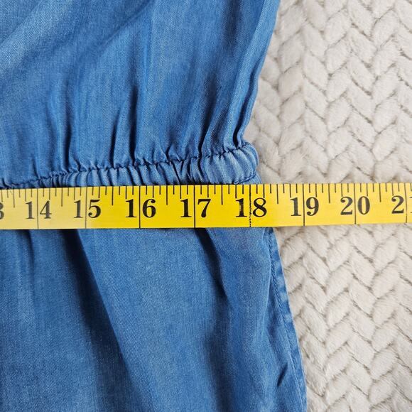 Merona Chambray Romper Womens XL Blue Casual Summer Minimalist Boho Time Capsule - Picture 6 of 9